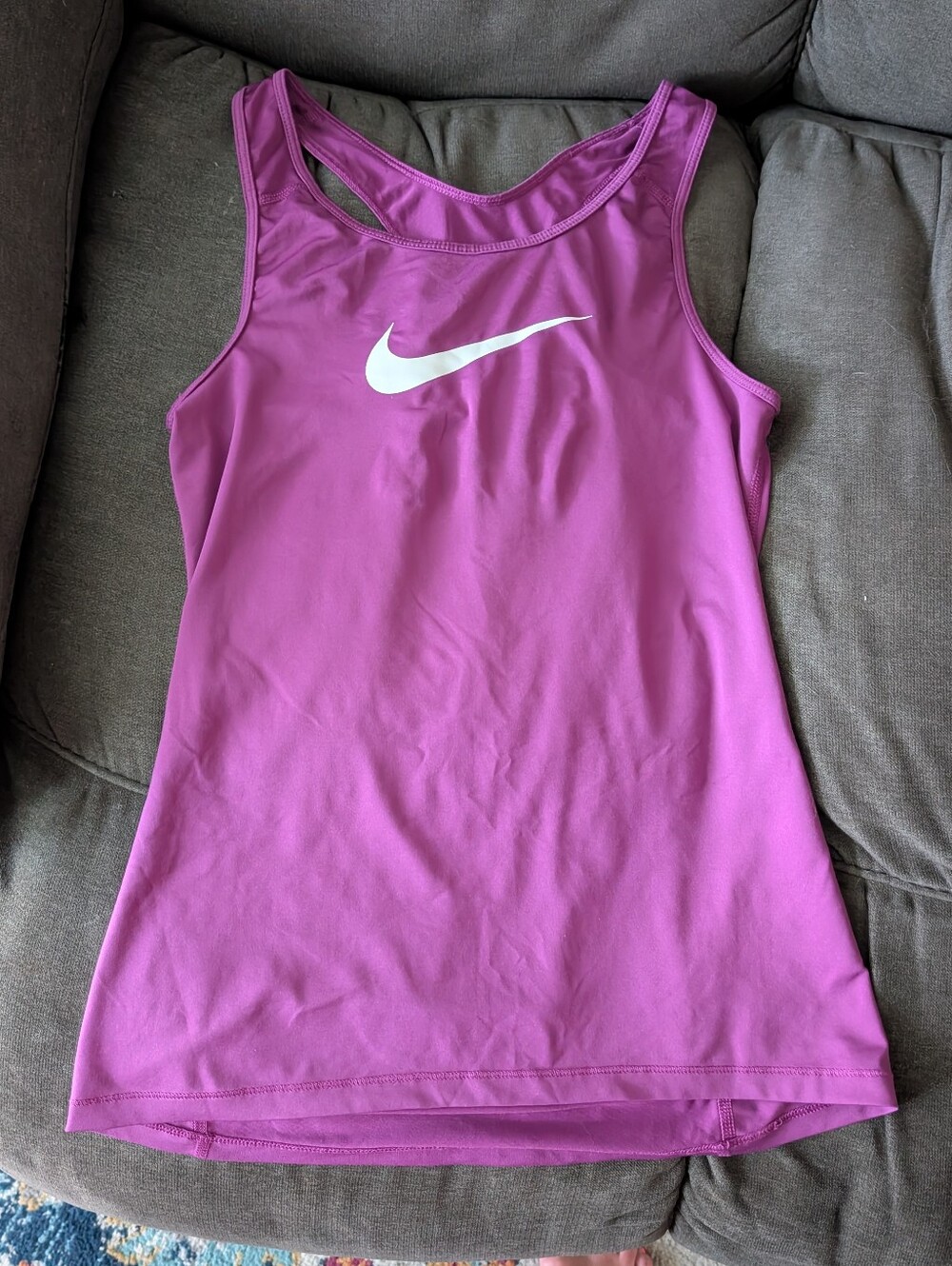 Nike Pink Racerback Tank Top with White Swoosh